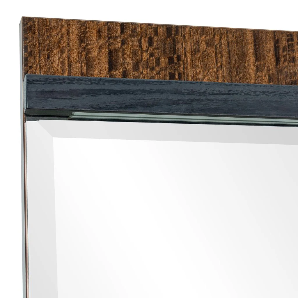 Michael Amini Kayner Dresser Mirror with LED Lights - Charcoal - Image 5