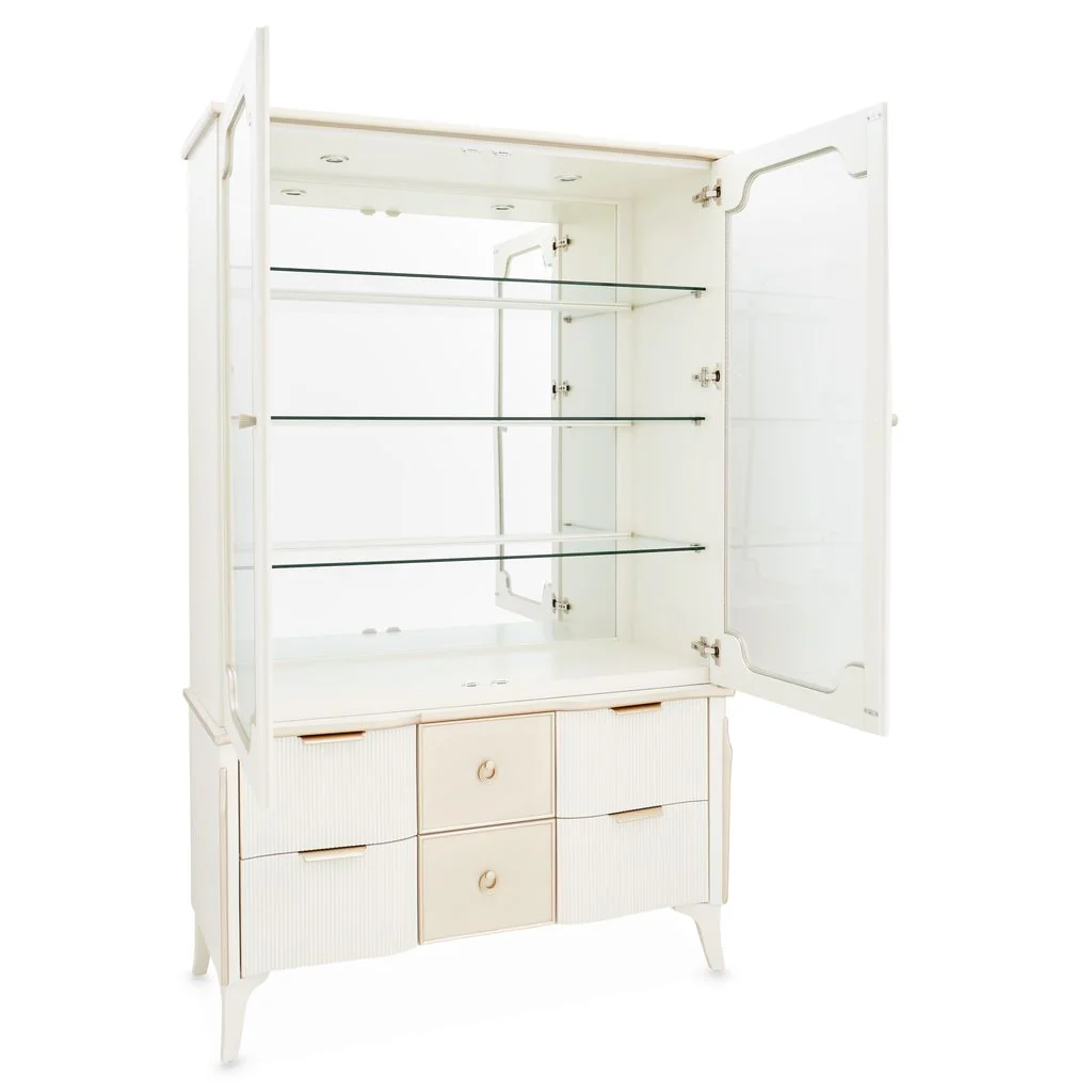 Michael Amini La Marisia Display Cabinet - Creamy Pearl - Image 4