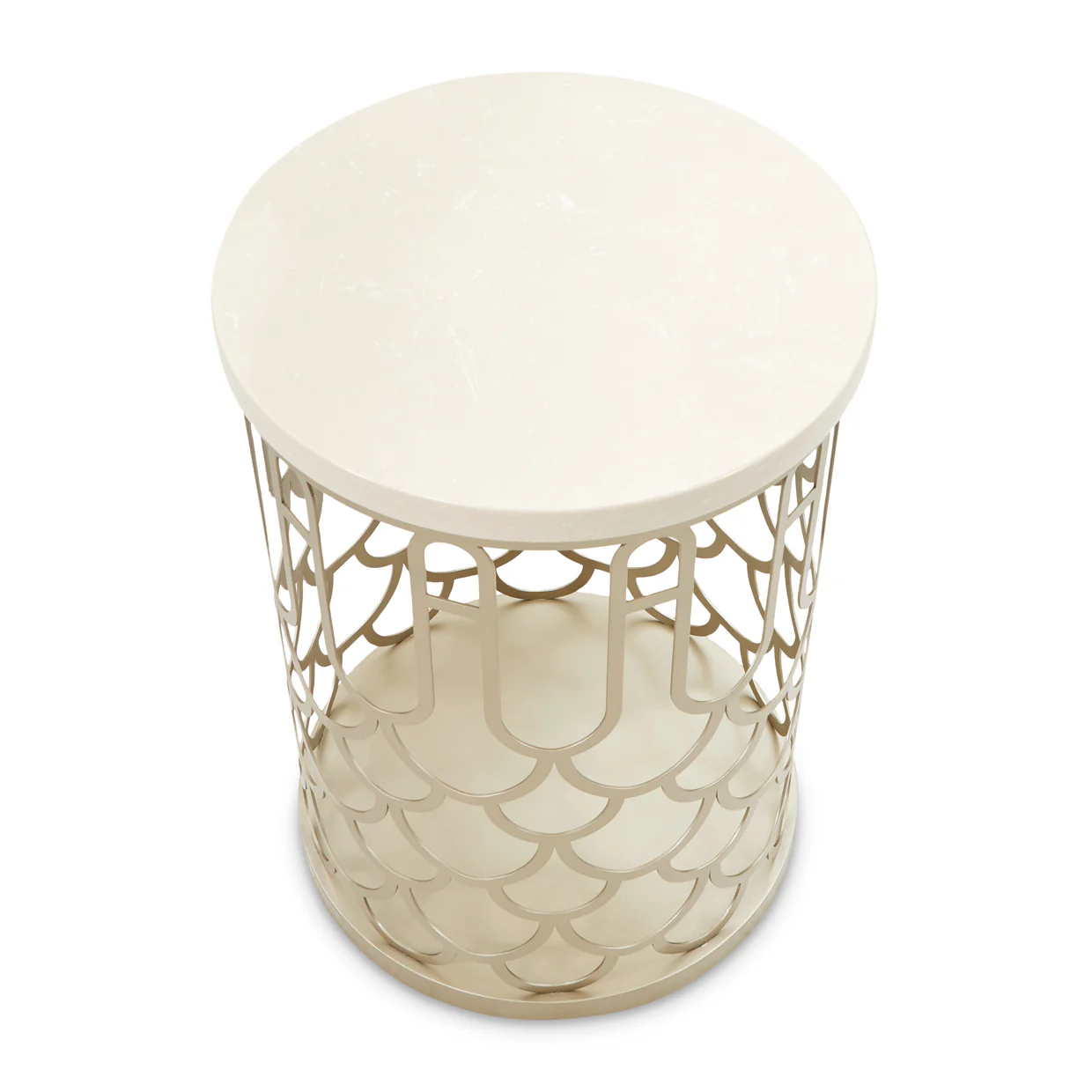 Michael Amini La Marisia Marble Chairside Table - Image 2