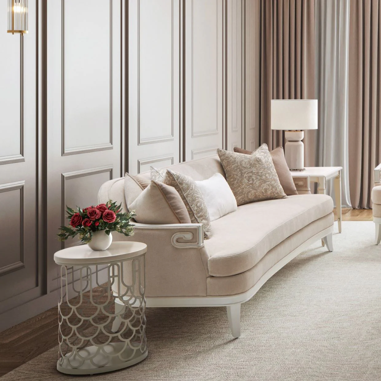 Michael Amini La Marisia Marble Chairside Table - Image 7