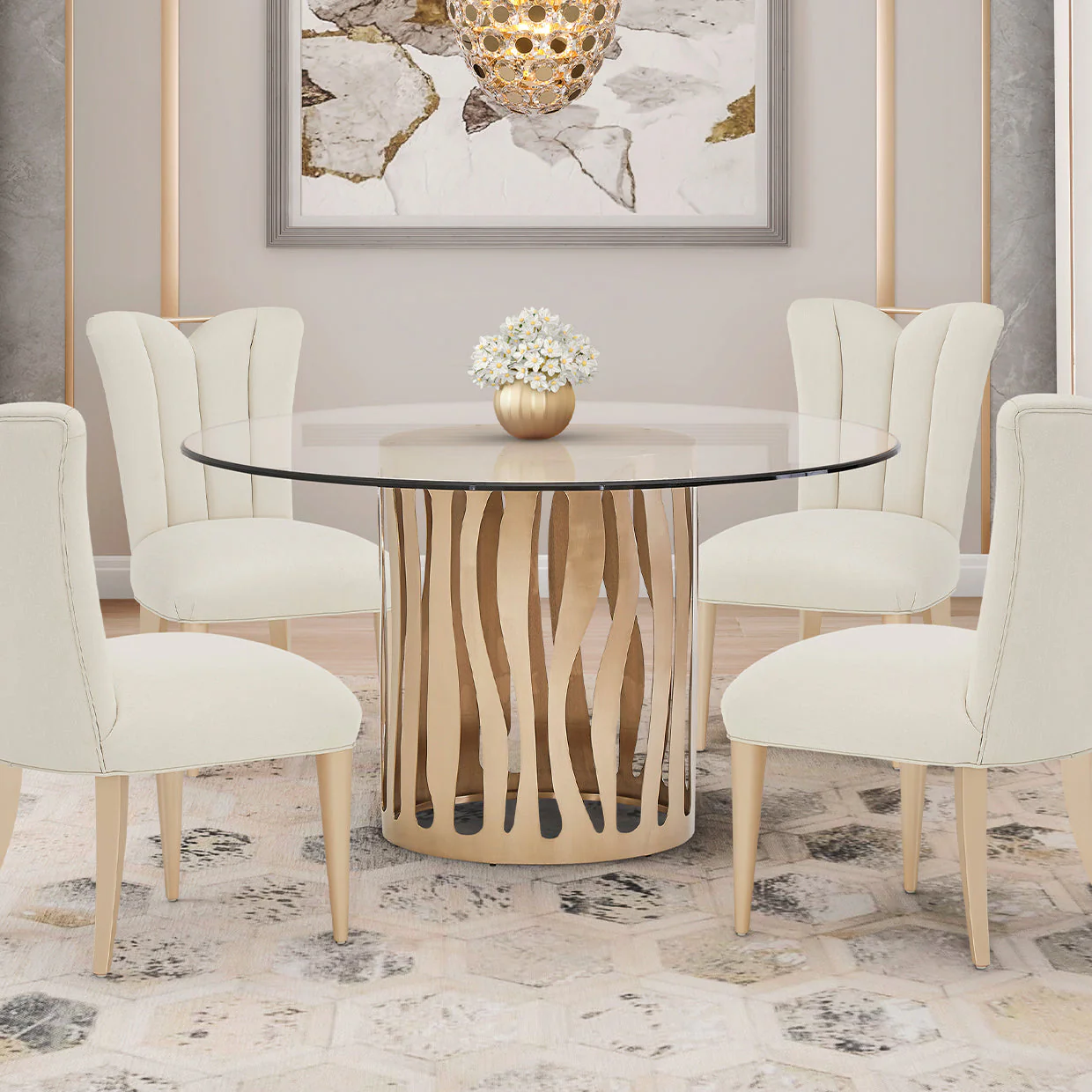 Michael Amini La Rachelle 54" Round Dining Table - Image 2