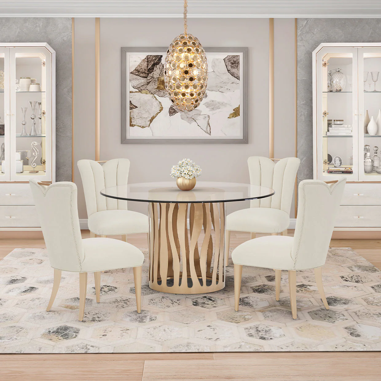 Michael Amini La Rachelle 54" Round Dining Table - Image 3