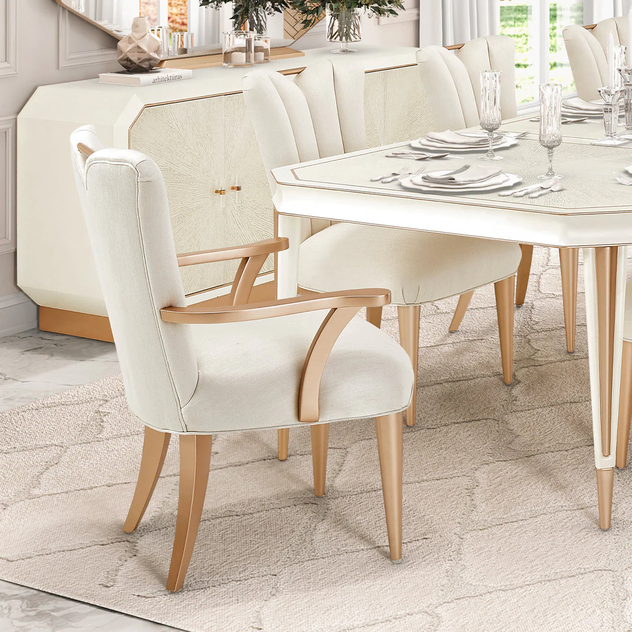 Michael Amini La Rachelle Arm Chair - Set of 2 - Image 2