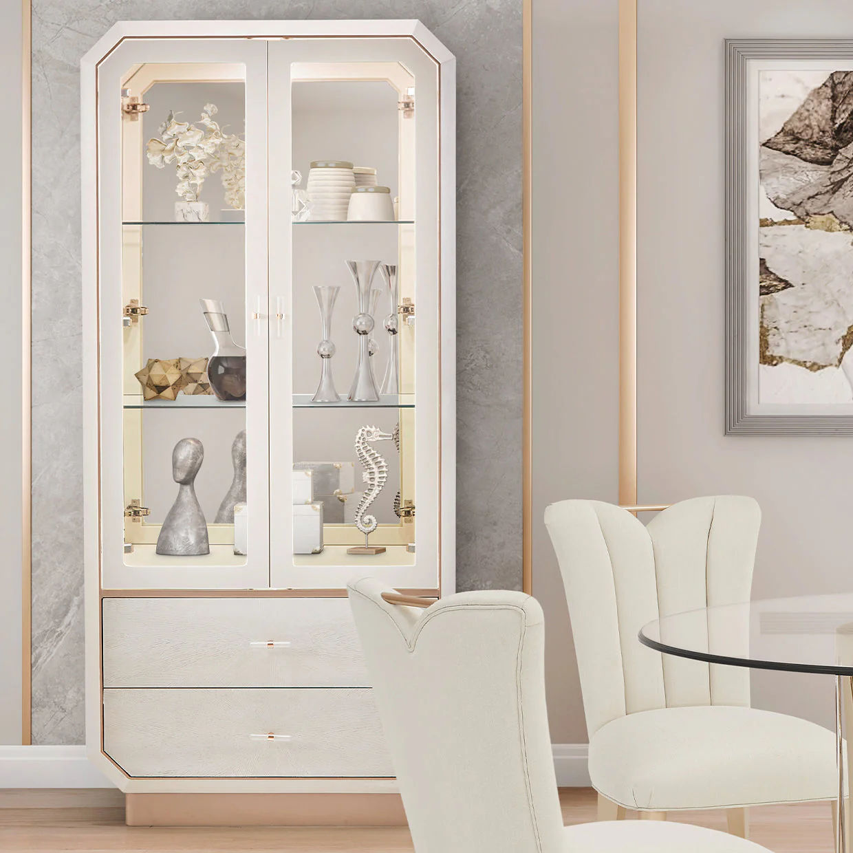Michael Amini La Rachelle Display Cabinet - Image 2