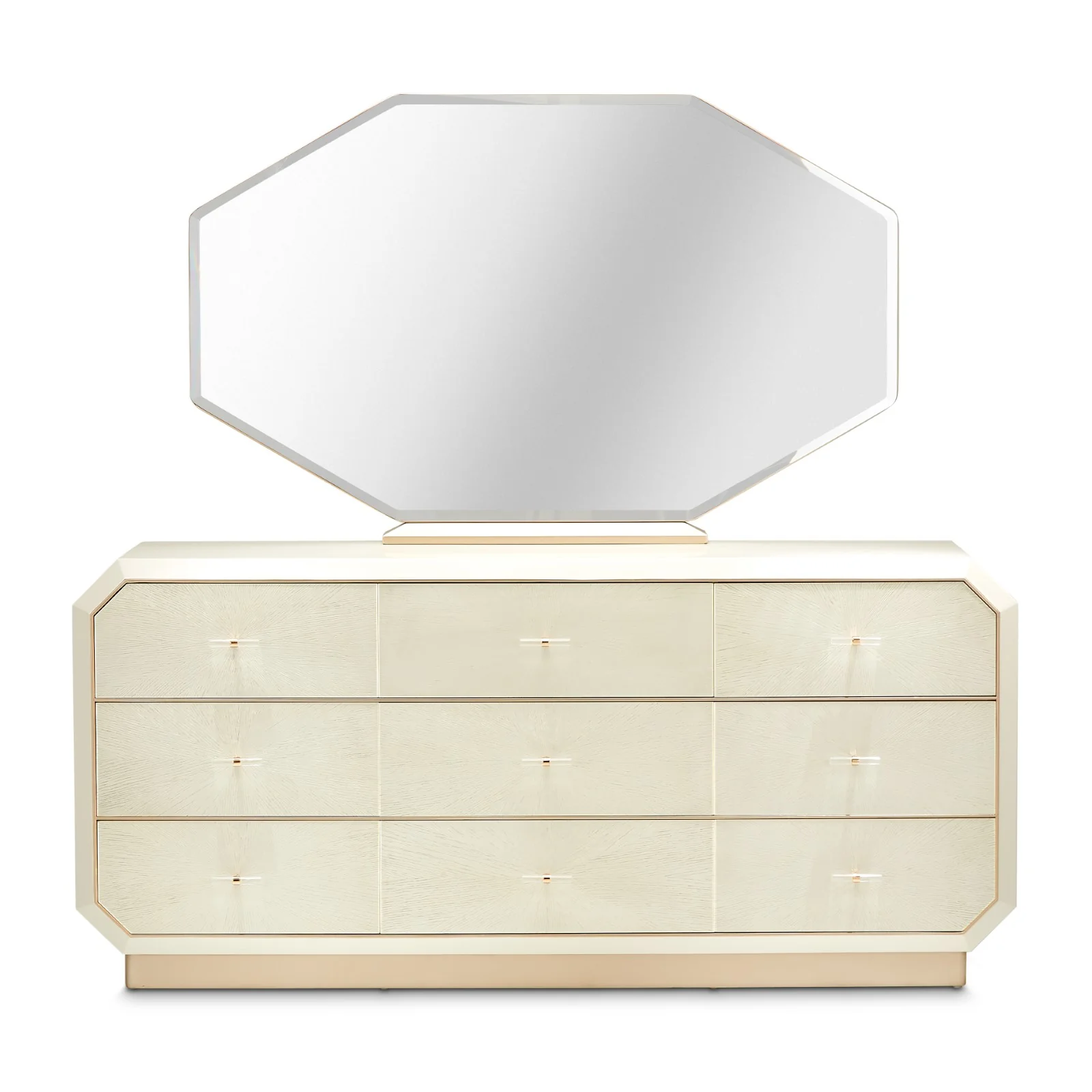 Michael Amini La Rachelle Dresser and Mirror Set - Champagne - Image 2