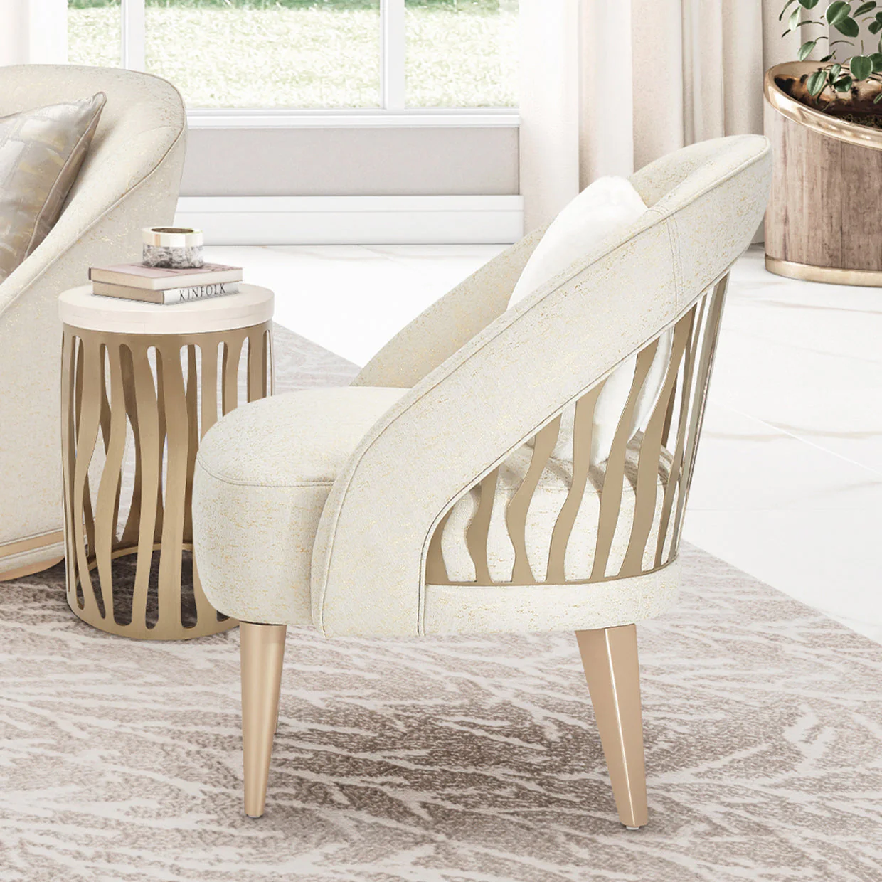 Michael Amini La Rachelle Flame Accent Chair - Image 2