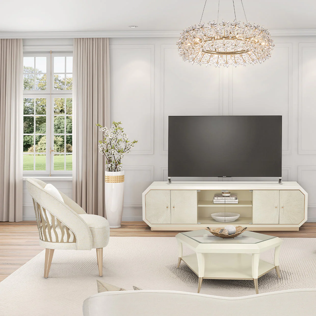 Michael Amini La Rachelle Flame Accent Chair - Image 3