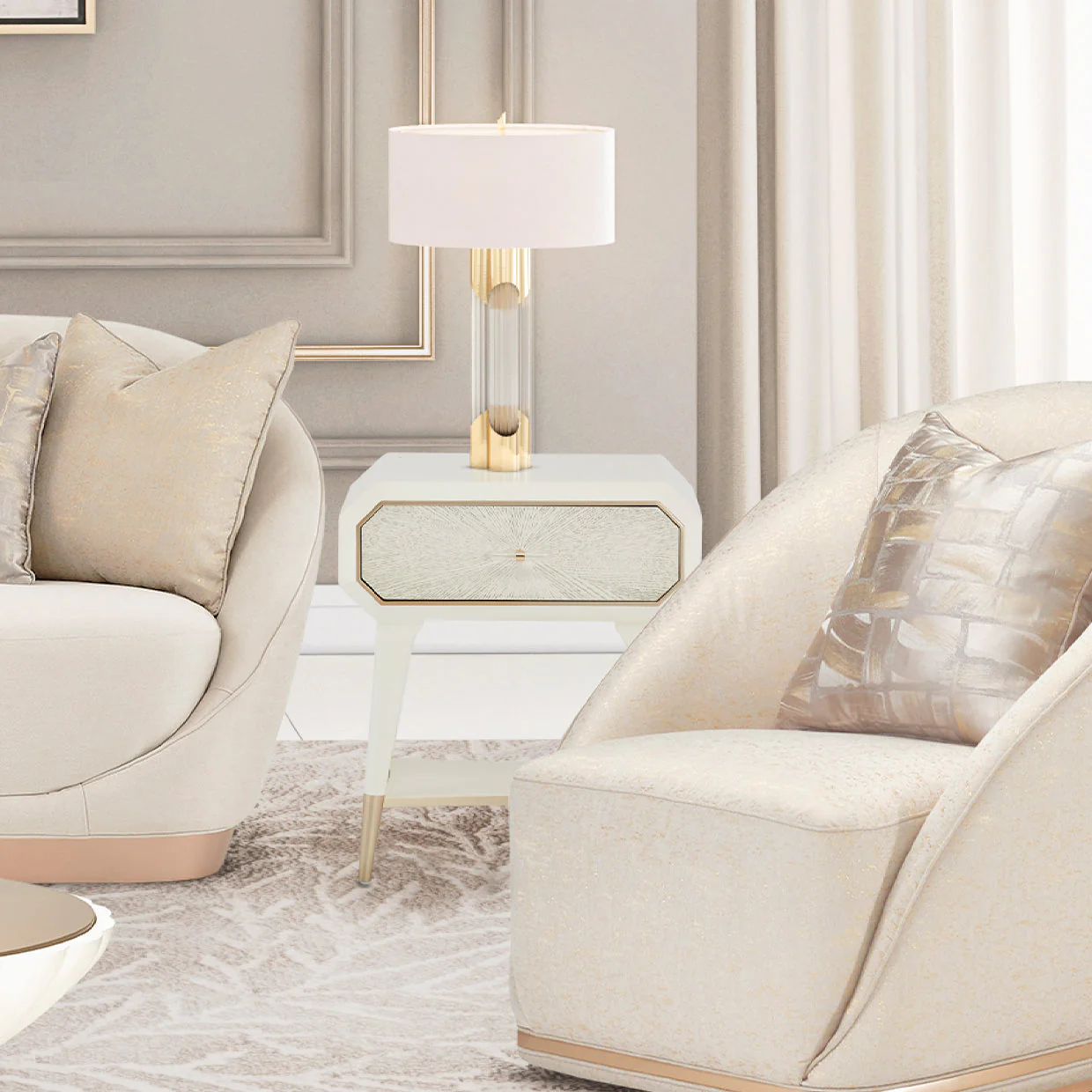 Michael Amini La Rachelle 1 Drawer End Table - Image 2