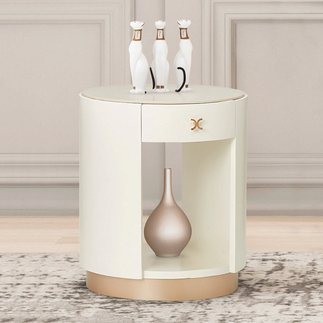 Michael Amini La Rachelle Round End Table - Image 2