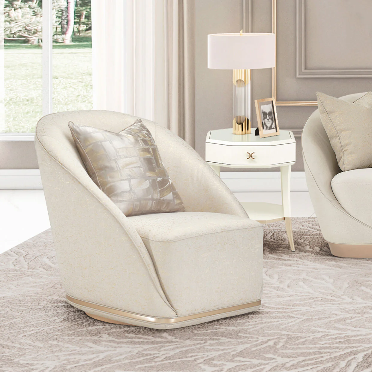 Michael Amini La Rachelle Swivel Chair - Image 2