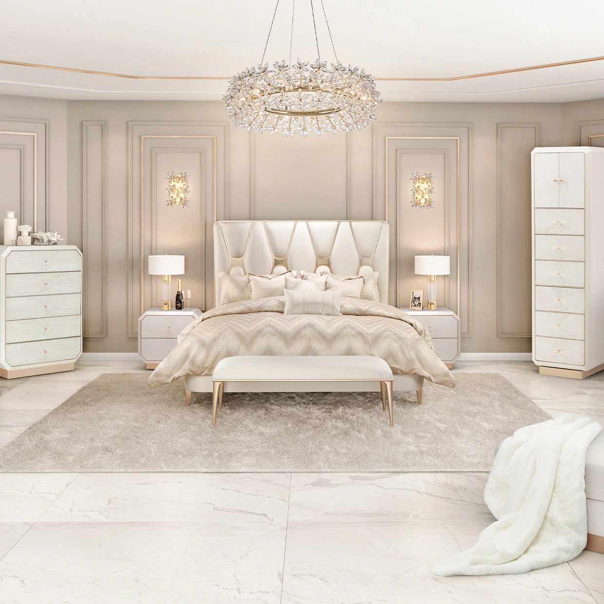 Michael Amini La Rachelle Upholstered Panel Bed - Image 2