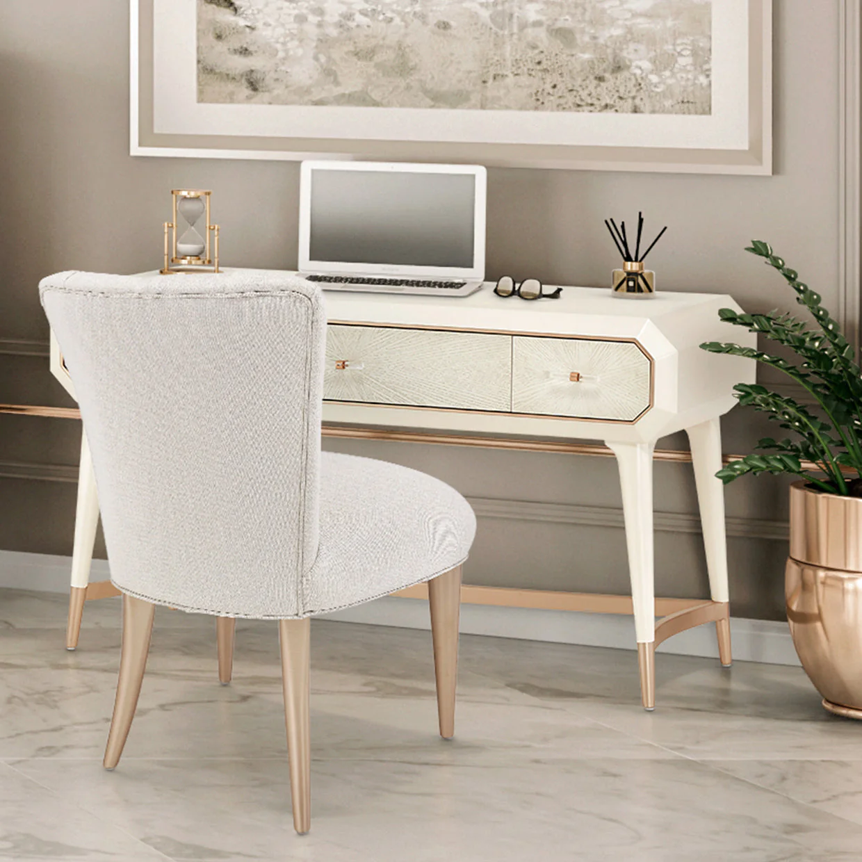 Michael Amini La Rachelle Vanity Chair - Image 2