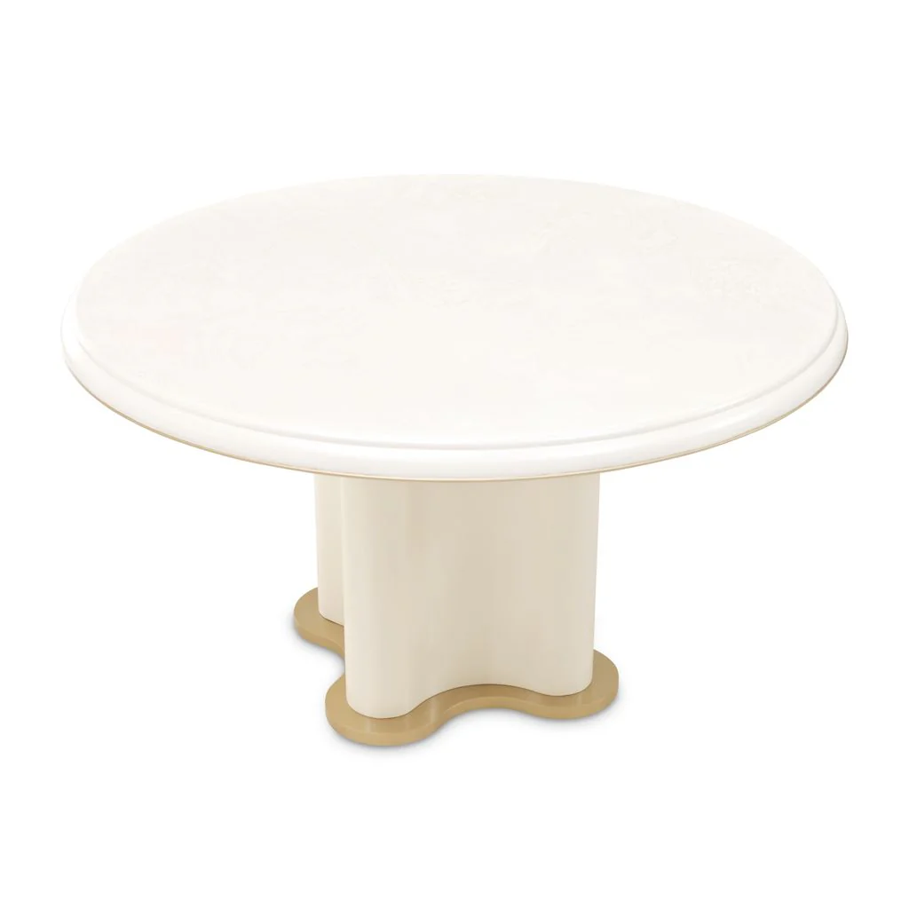 Michael Amini La Terrazza 54" Round Dining Table - Creamy Pearl - Image 7