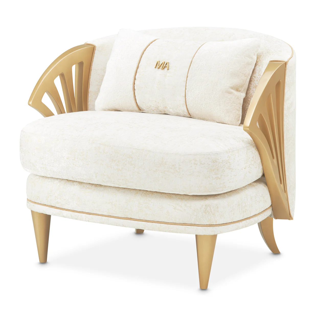 Michael Amini La Terrazza Accent Chair Light Champagne - Image 19
