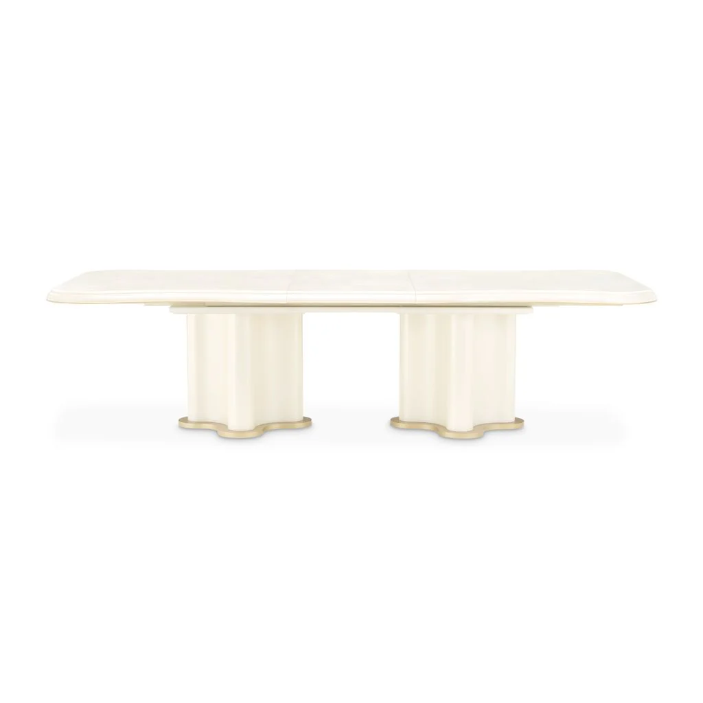 Michael Amini La Terrazza Double Pedestal Dining Table - Creamy Pearl - Image 11
