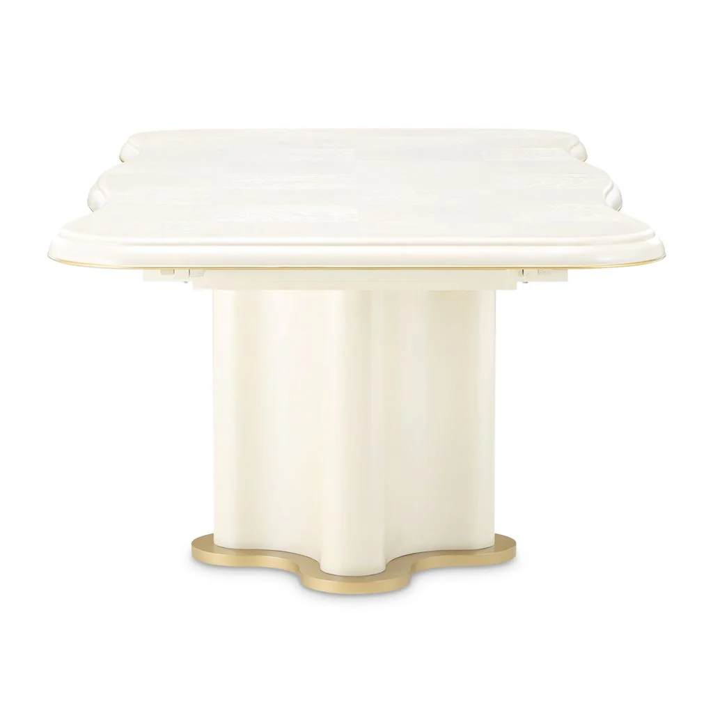 Michael Amini La Terrazza Double Pedestal Dining Table - Creamy Pearl - Image 13
