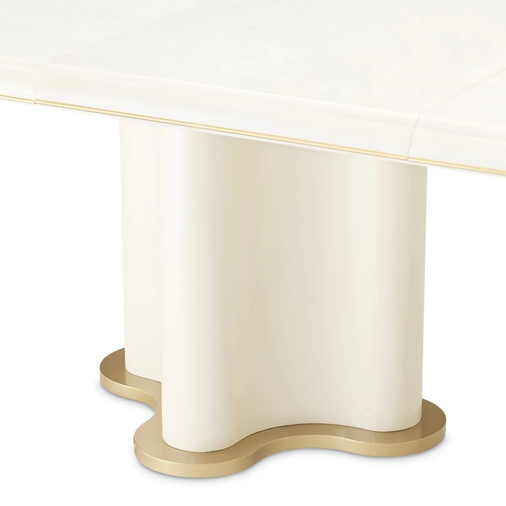 Michael Amini La Terrazza Double Pedestal Dining Table - Creamy Pearl - Image 4
