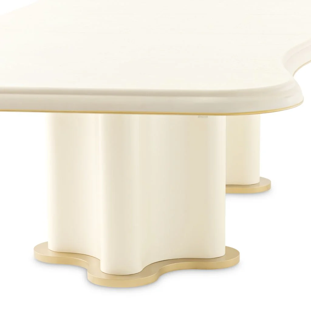 Michael Amini La Terrazza Double Pedestal Dining Table - Creamy Pearl - Image 5