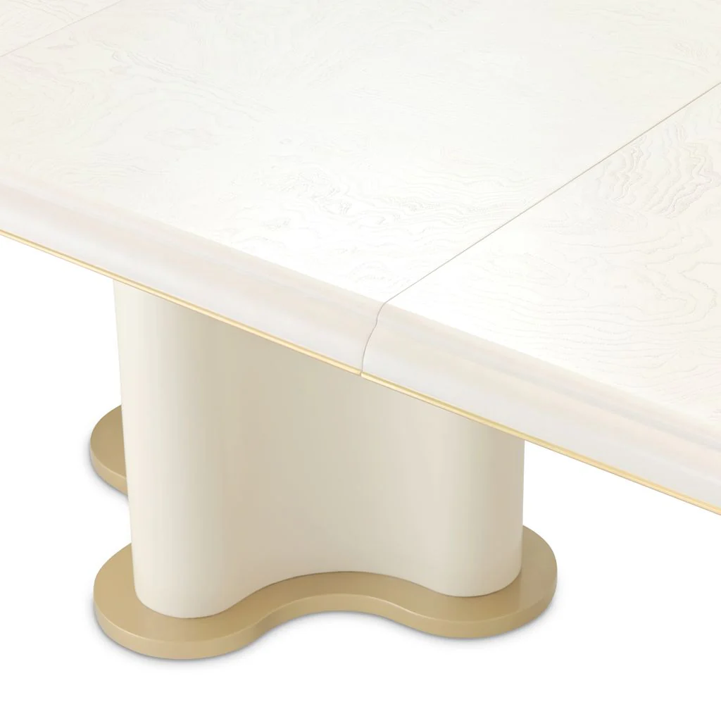 Michael Amini La Terrazza Double Pedestal Dining Table - Creamy Pearl - Image 9