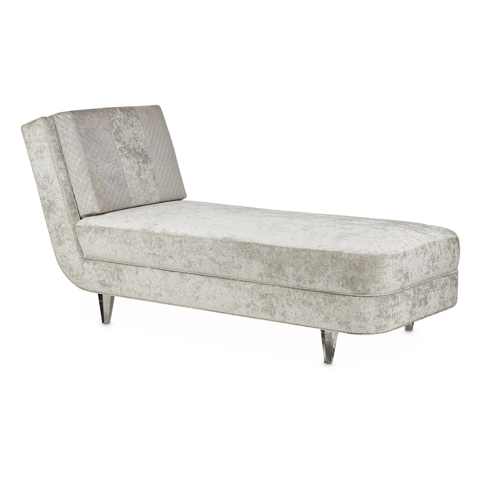 Michael Amini Lanna Armless Chaise Storm Silver Mist - Image 3