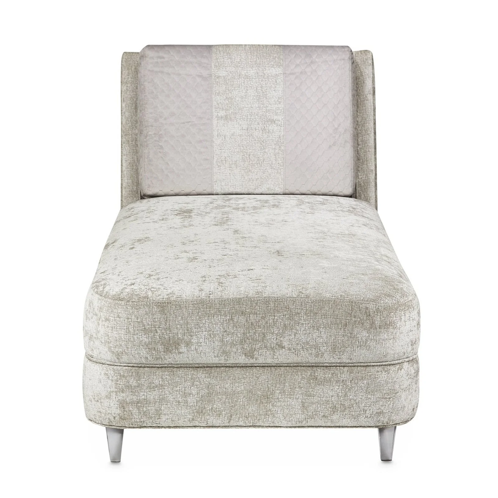 Michael Amini Lanna Armless Chaise Storm Silver Mist - Image 5
