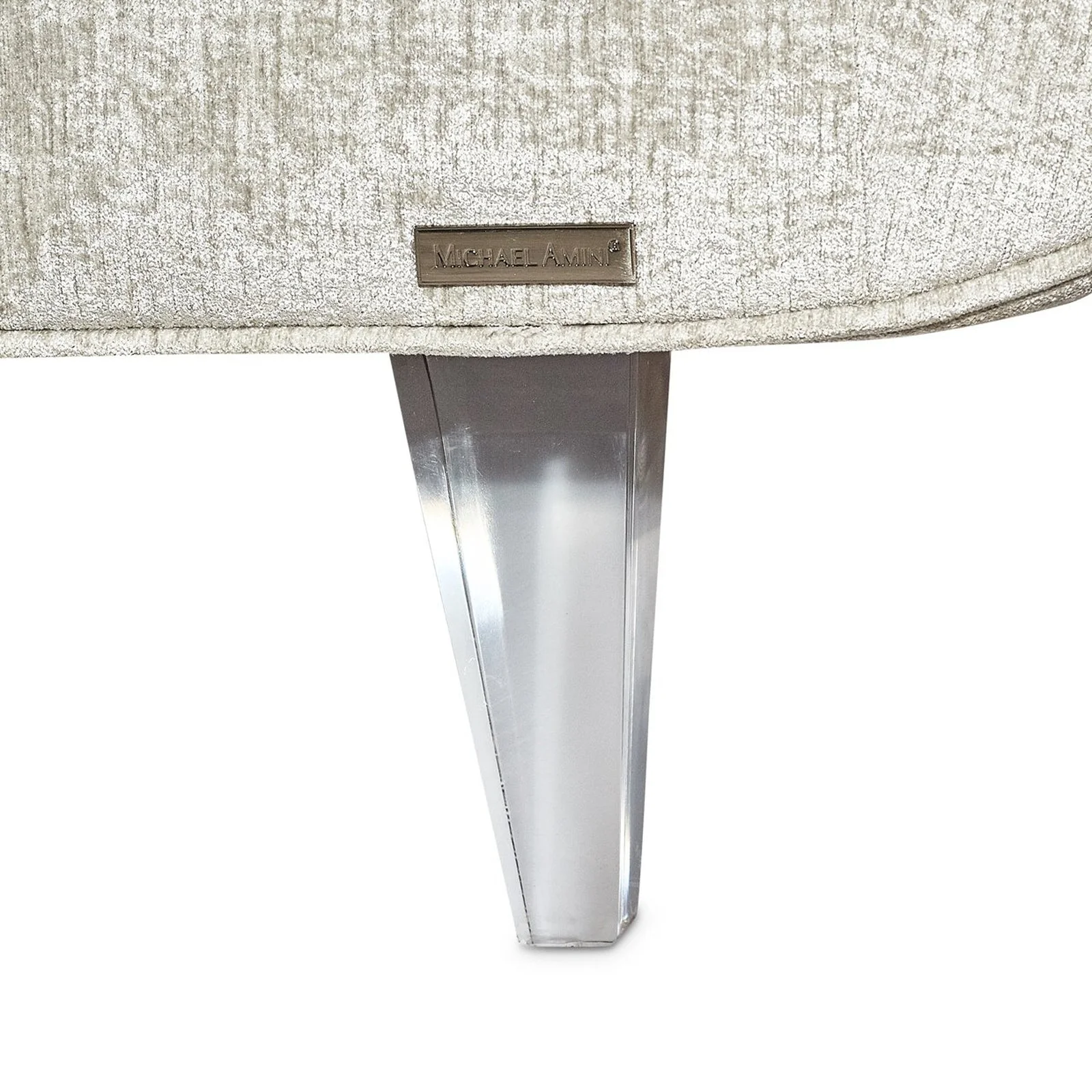 Michael Amini Lanna Armless Chaise Storm Silver Mist - Image 8