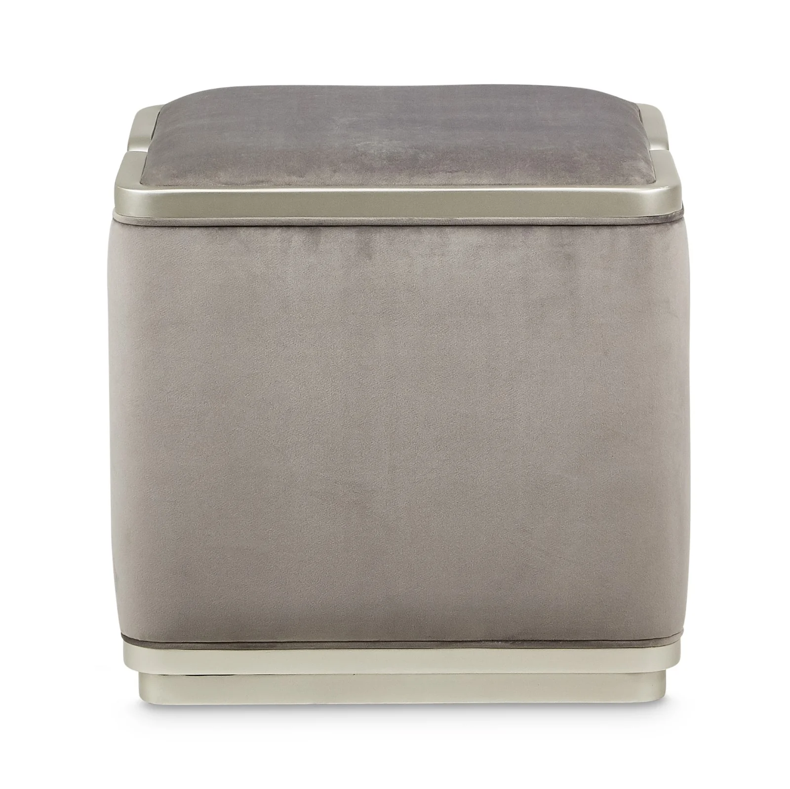 Michael Amini Linea Ottoman - Gray Pearl/SilverMist - Image 3