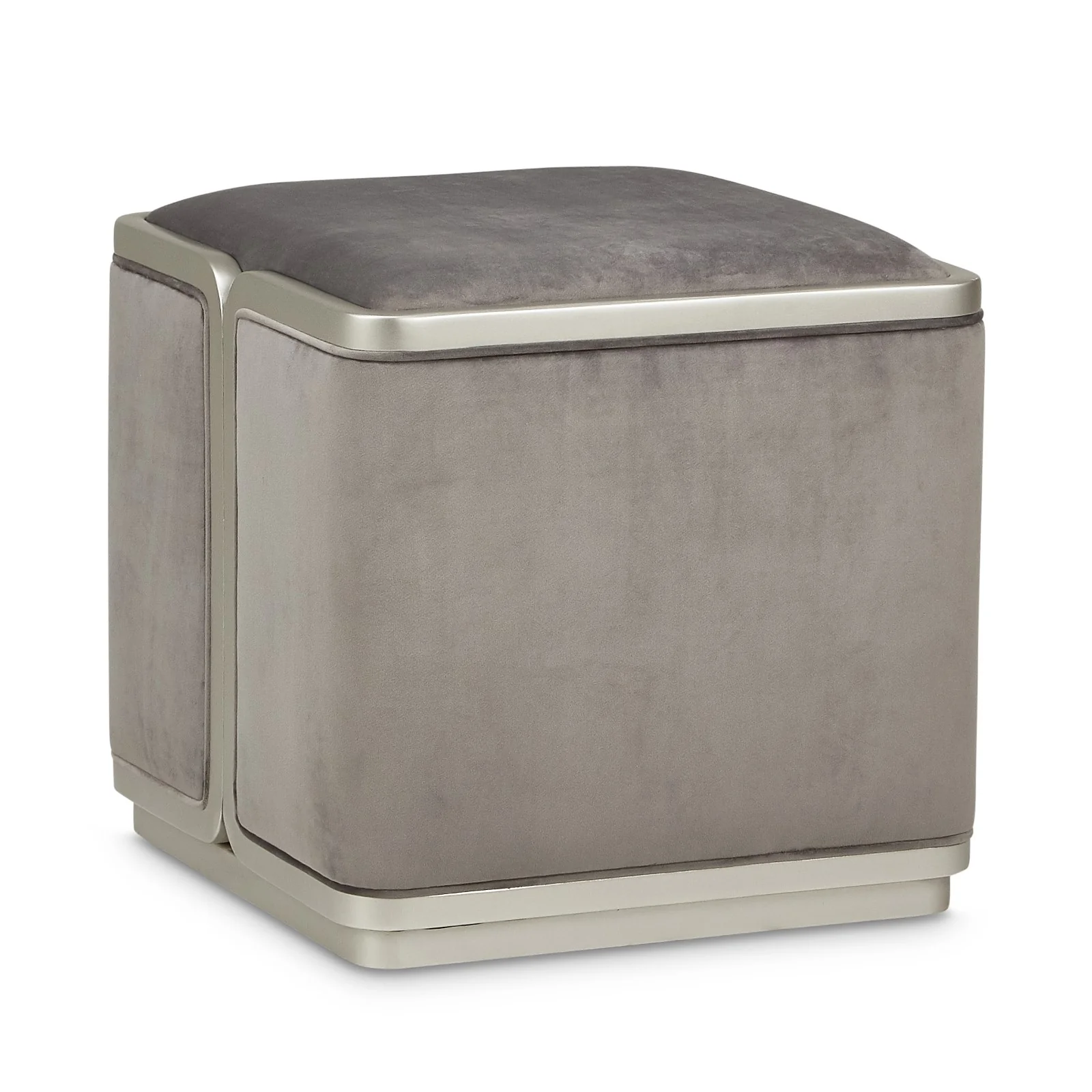 Michael Amini Linea Ottoman - Gray Pearl/SilverMist - Image 4