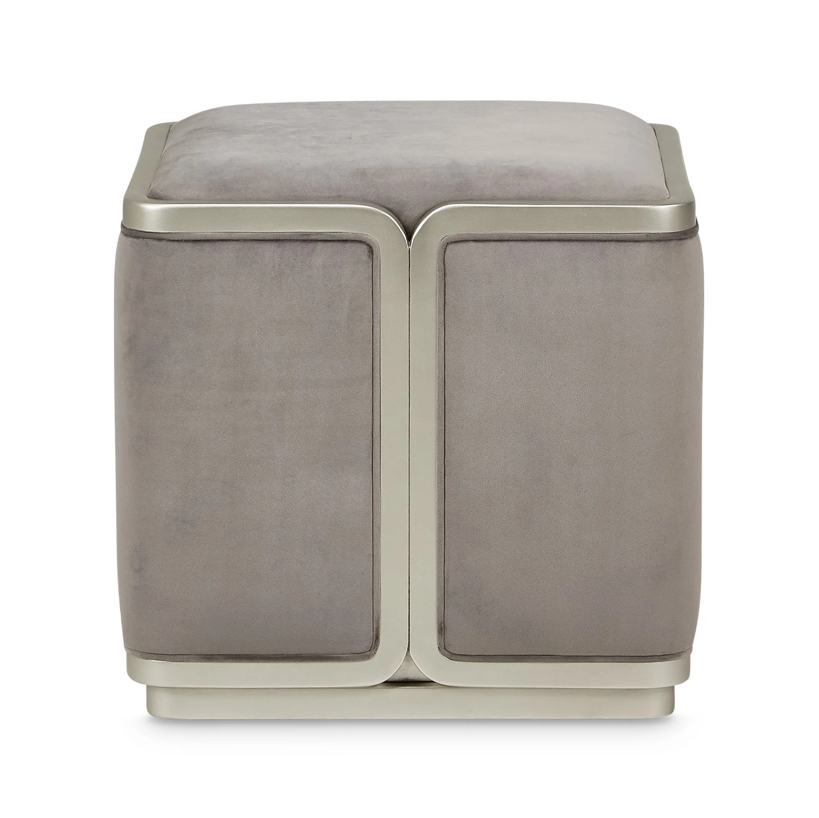 Michael Amini Linea Ottoman - Gray Pearl/SilverMist - Image 5