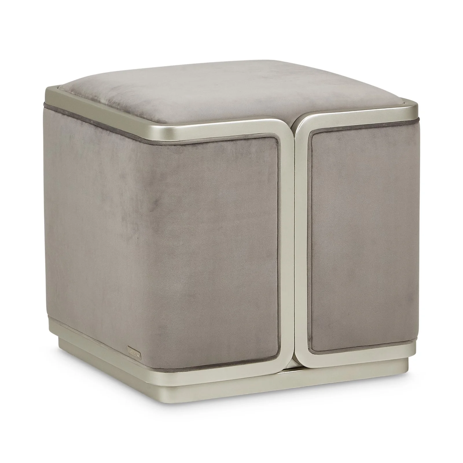 Michael Amini Linea Ottoman - Gray Pearl/SilverMist - Image 6