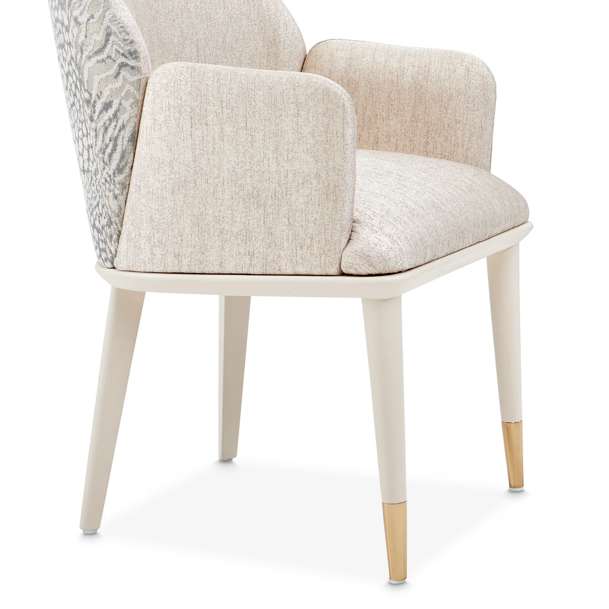 Michael Amini Lisbon Asmb. Arm Chair Silken Matte Cream - Image 17