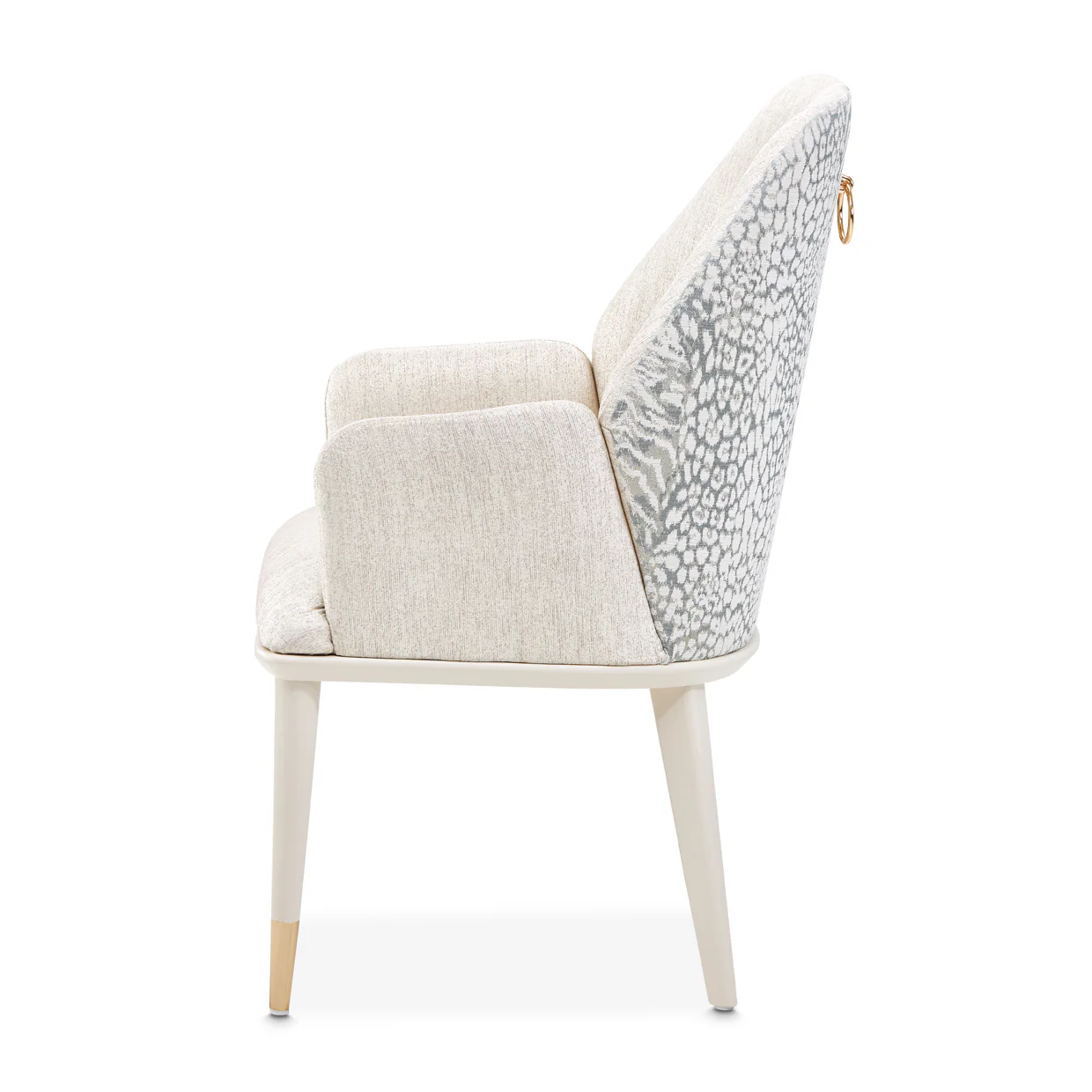 Michael Amini Lisbon Asmb. Arm Chair Silken Matte Cream - Image 2
