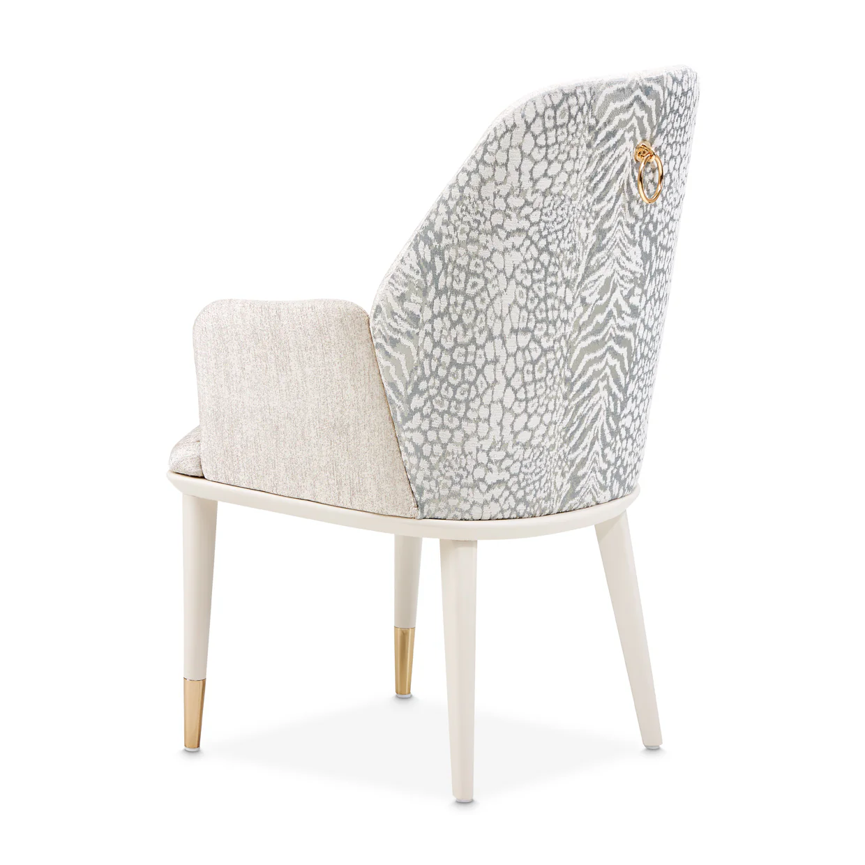 Michael Amini Lisbon Asmb. Arm Chair Silken Matte Cream - Image 3