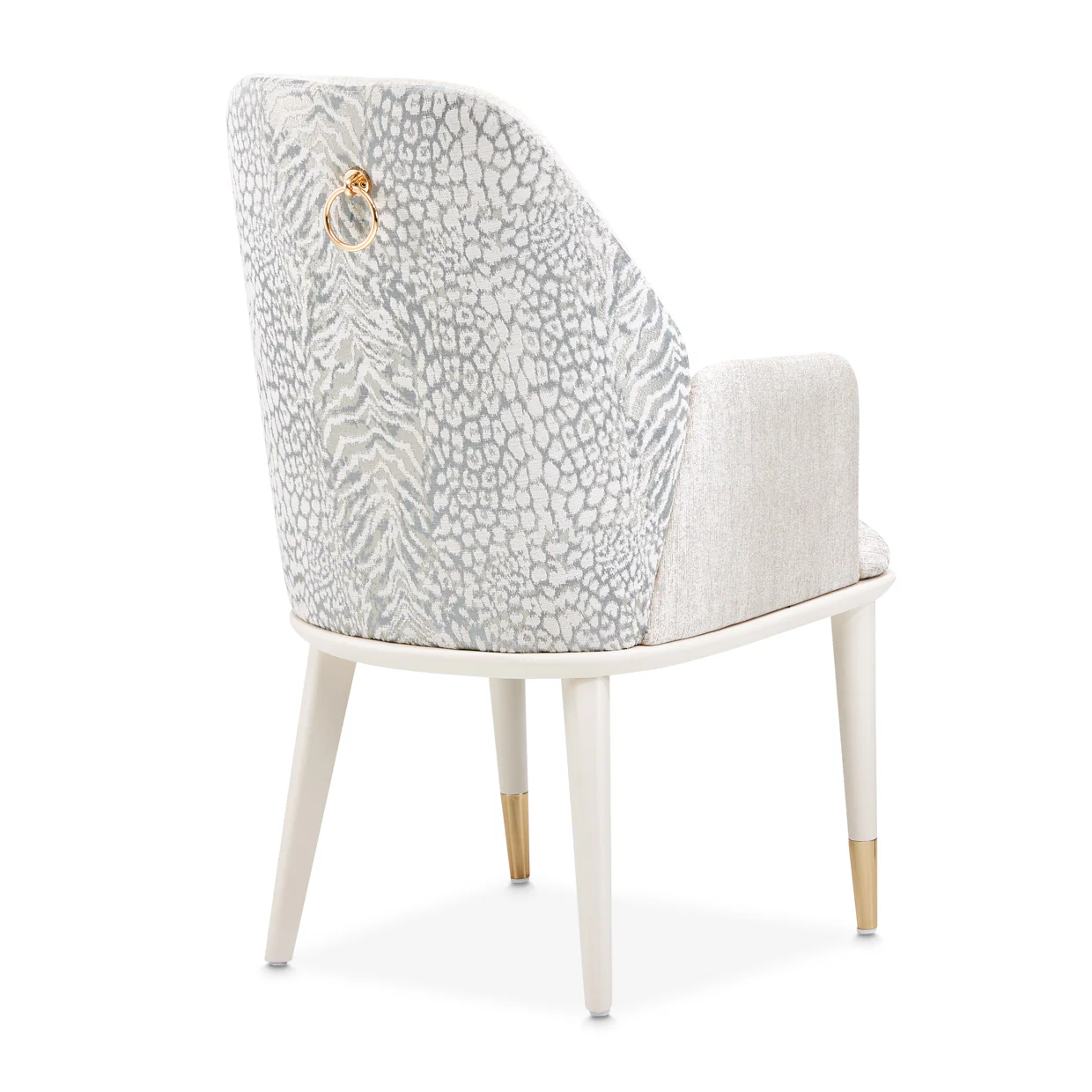 Michael Amini Lisbon Asmb. Arm Chair Silken Matte Cream - Image 5