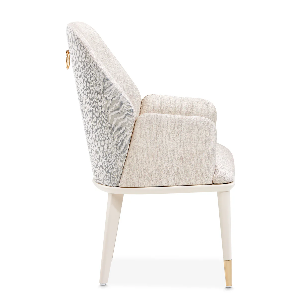 Michael Amini Lisbon Asmb. Arm Chair Silken Matte Cream - Image 6