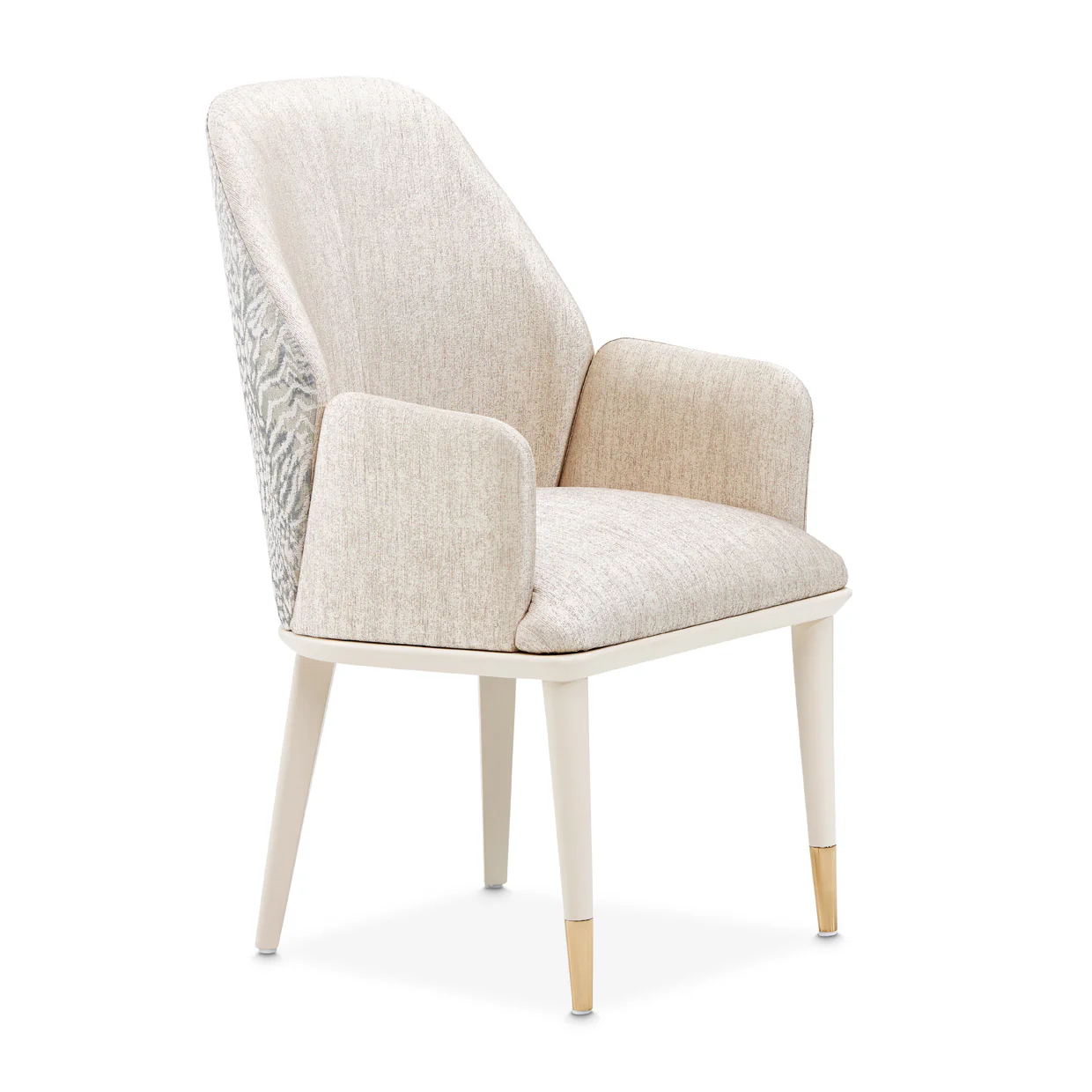 Michael Amini Lisbon Asmb. Arm Chair Silken Matte Cream - Image 7