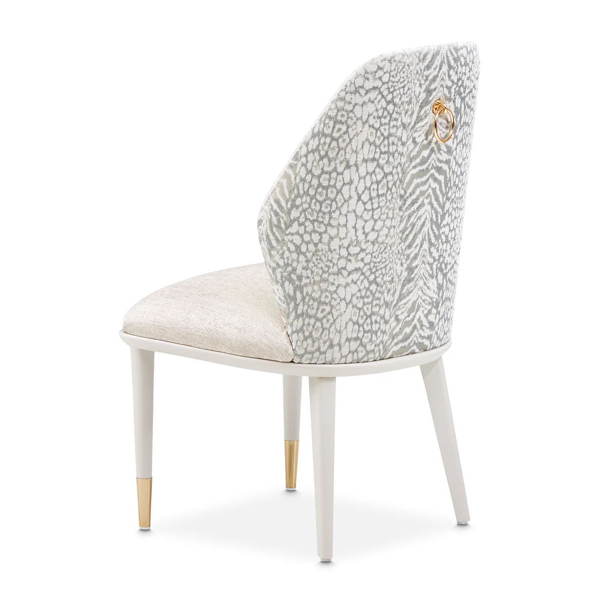 Michael Amini Lisbon Asmb. Side Chair Silken Matte Cream - Set of 2 - Image 3