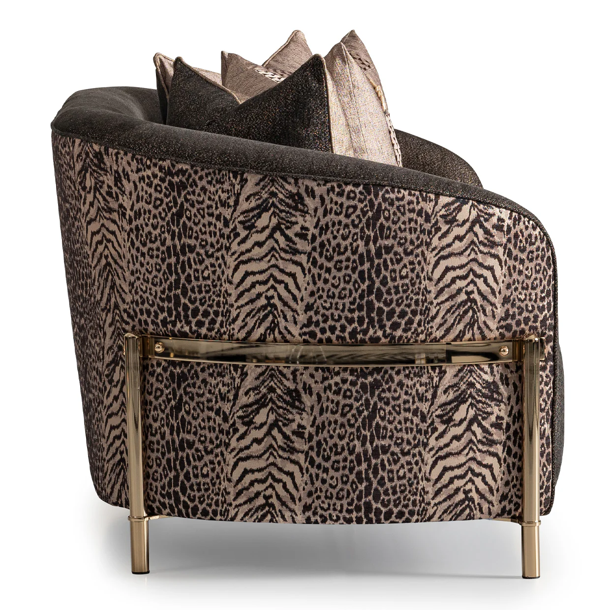 Michael Amini Lisbon Loveseat - Onyx/Gold - Image 16