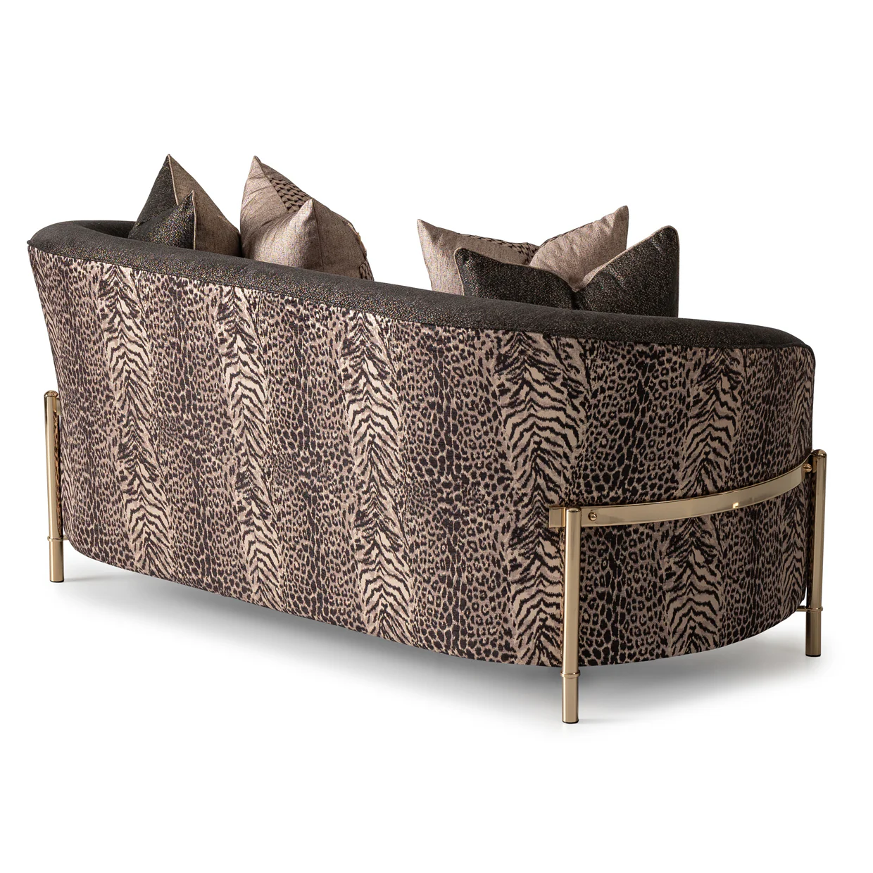Michael Amini Lisbon Loveseat - Onyx/Gold - Image 17