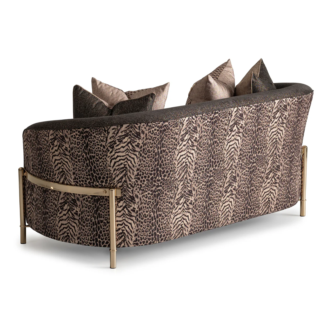 Michael Amini Lisbon Loveseat - Onyx/Gold - Image 20
