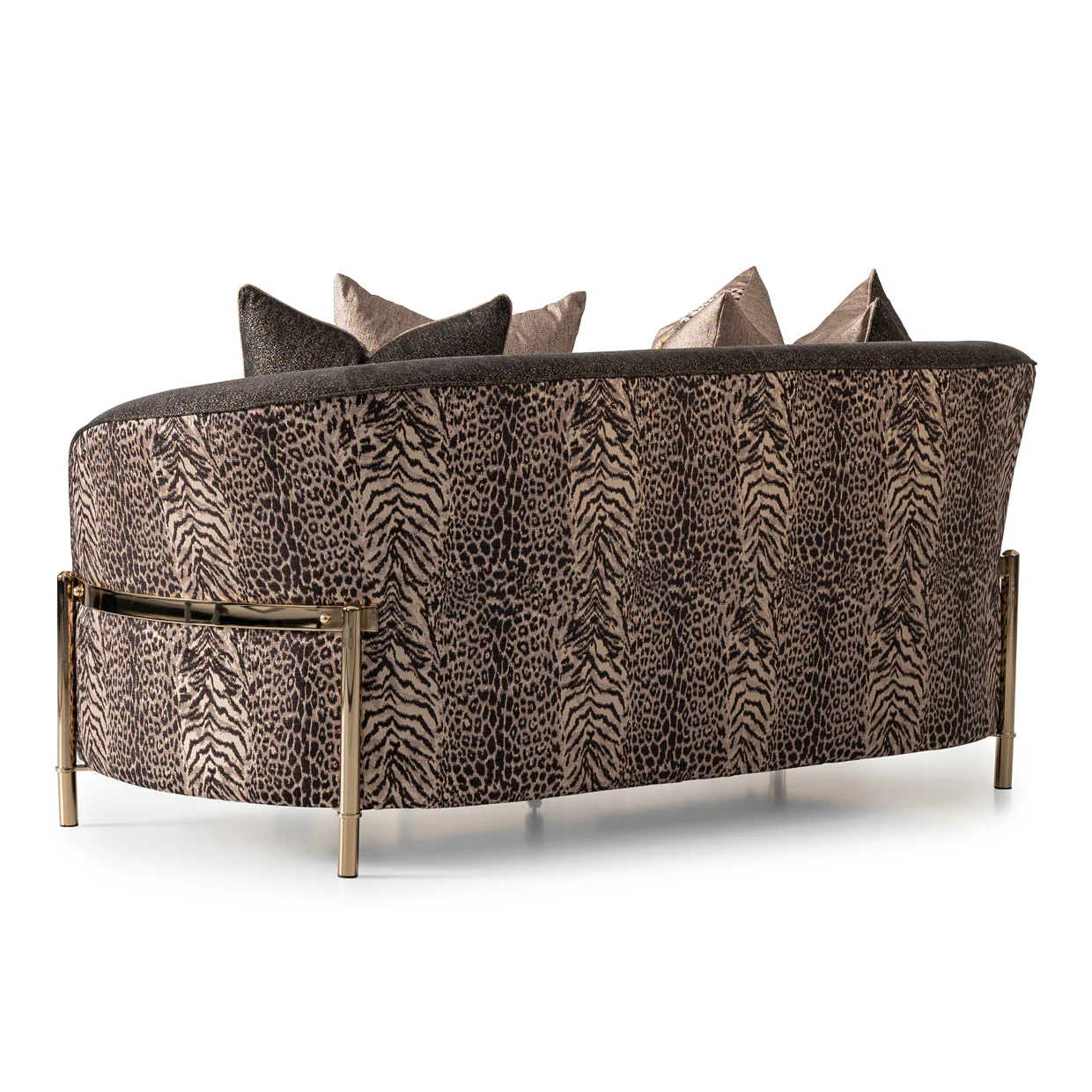 Michael Amini Lisbon Loveseat - Onyx/Gold - Image 21