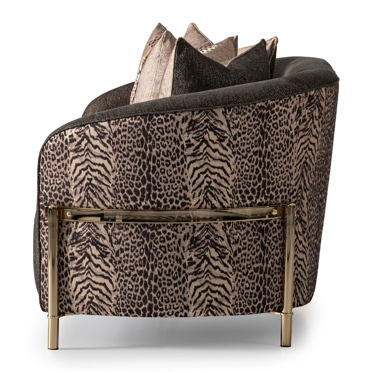Michael Amini Lisbon Loveseat - Onyx/Gold - Image 22