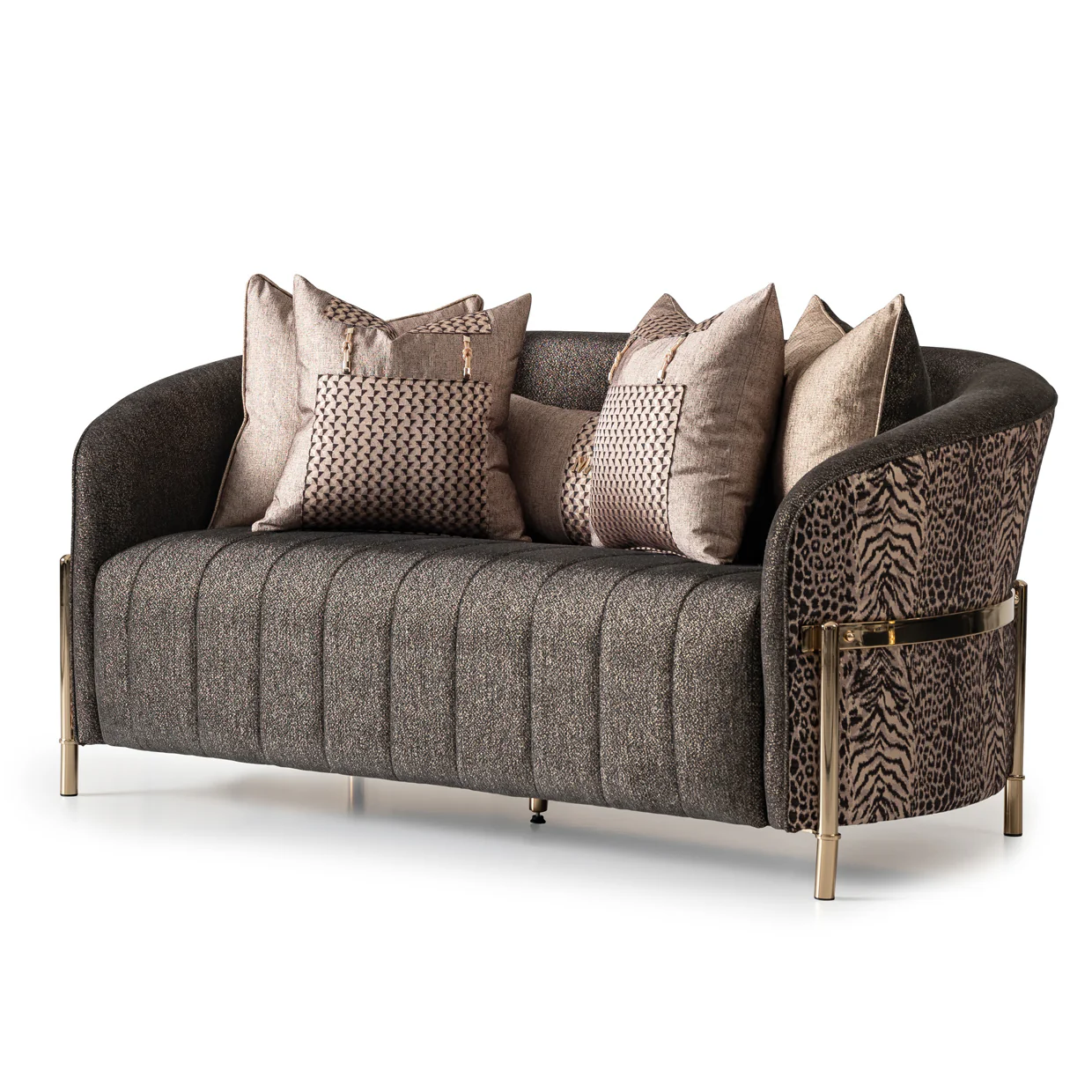 Michael Amini Lisbon Loveseat - Onyx/Gold - Image 24