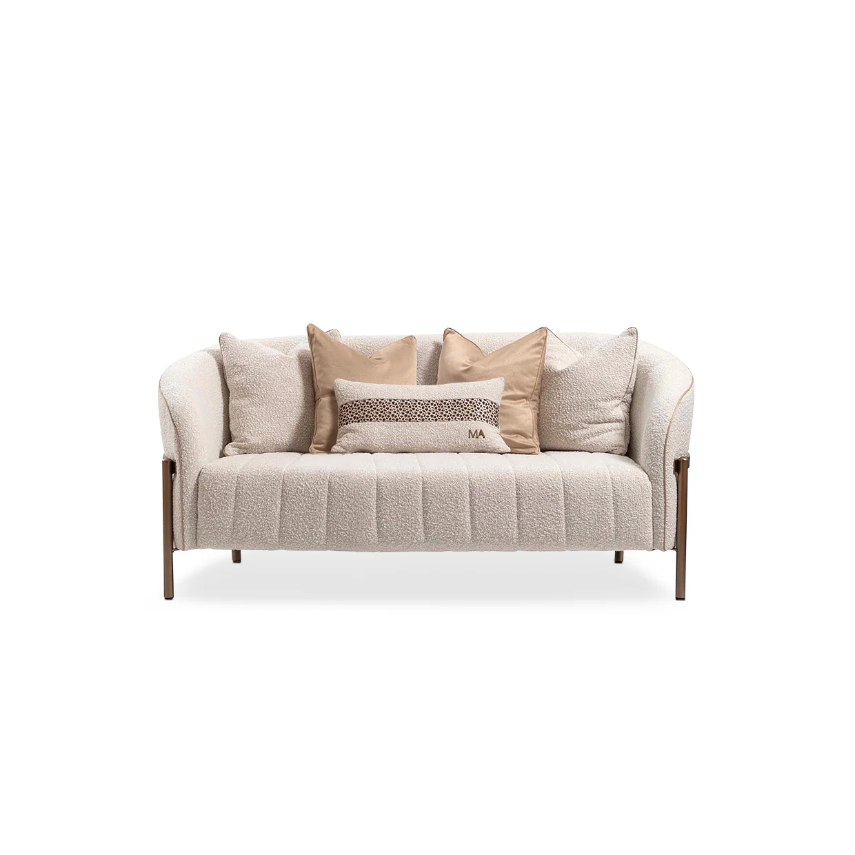Michael Amini Lisbon Loveseat - Onyx/Gold - Image 25