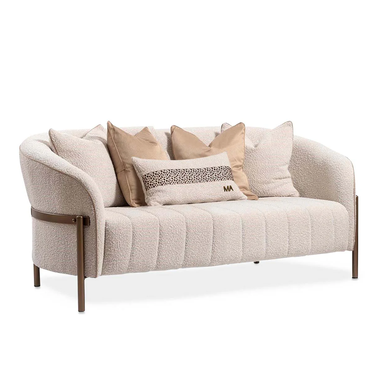 Michael Amini Lisbon Loveseat - Onyx/Gold - Image 26