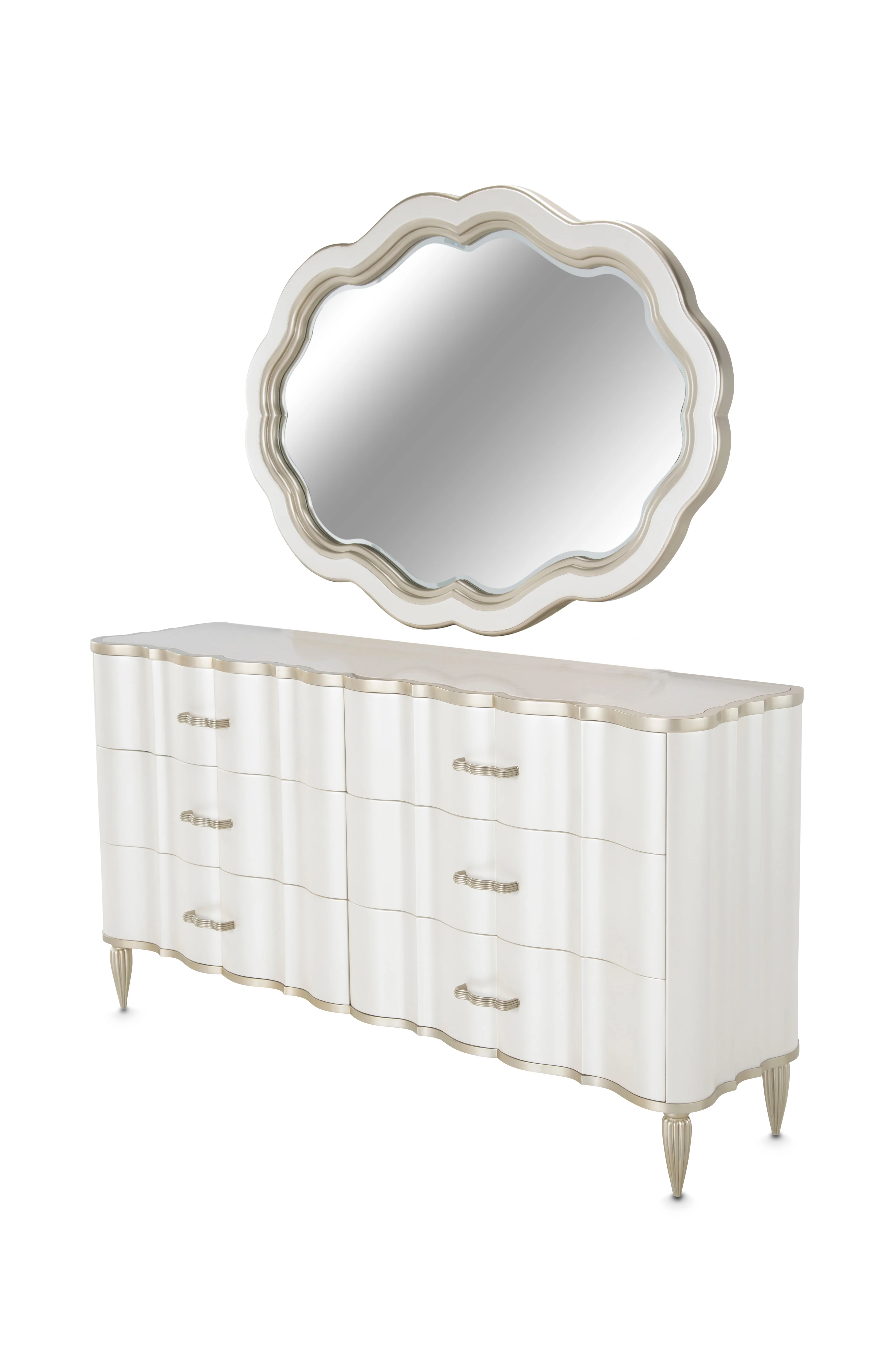 Michael Amini London Place Dresser with Mirror - Creamy Pearl - Image 2