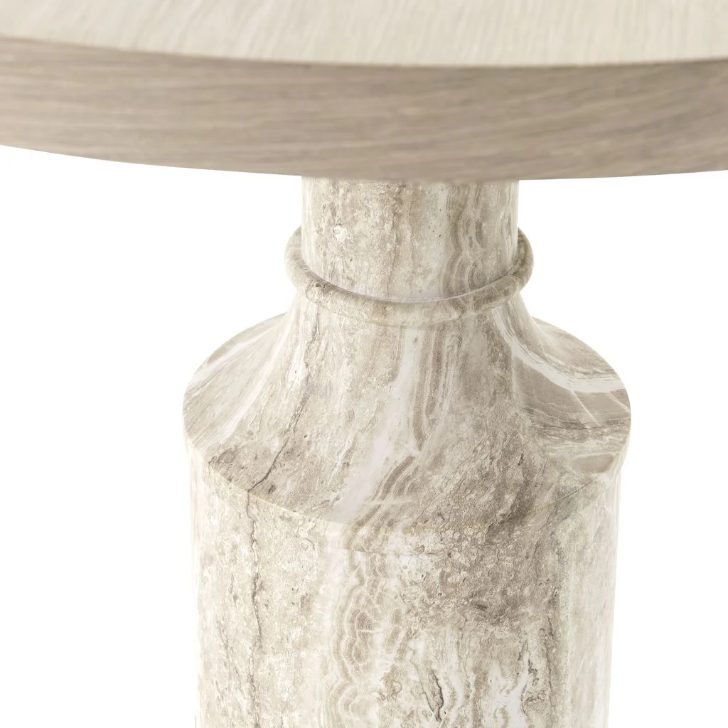 Michael Amini Lotus Bay 40" Round Gathering Table - Sand - Image 8