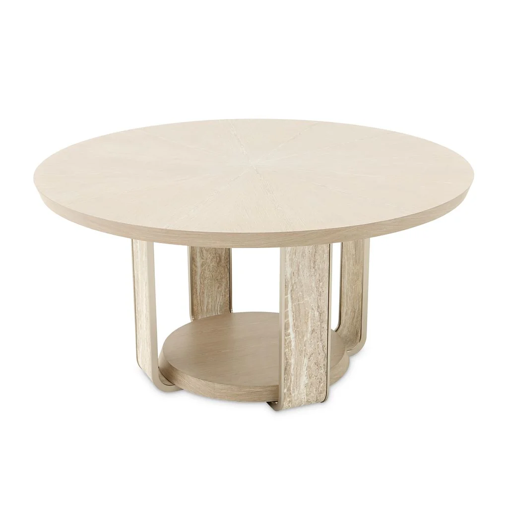 Michael Amini Lotus Bay 60" Round Dining Table - Sand - Image 2