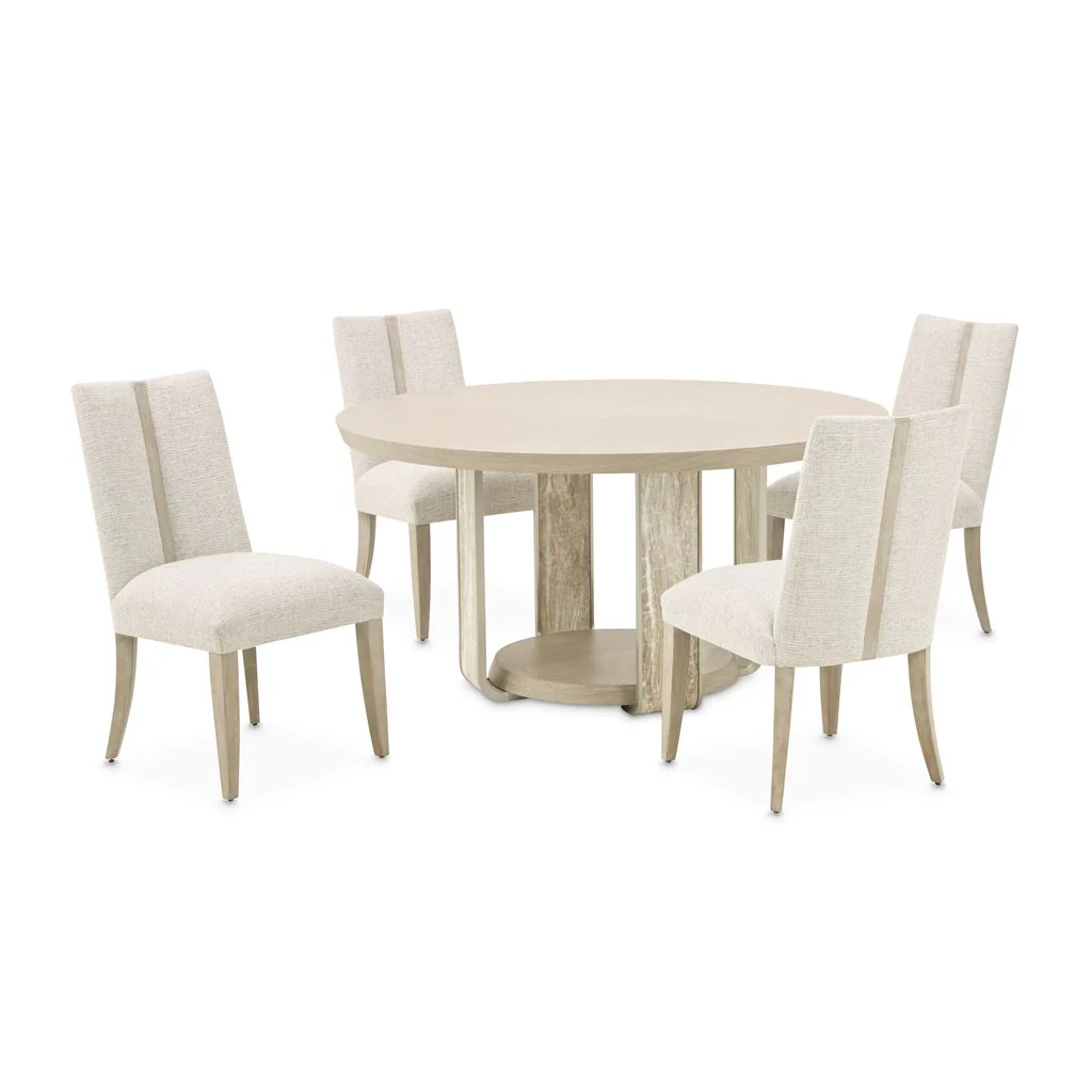 Michael Amini Lotus Bay 60" Round Dining Table - Sand - Image 3