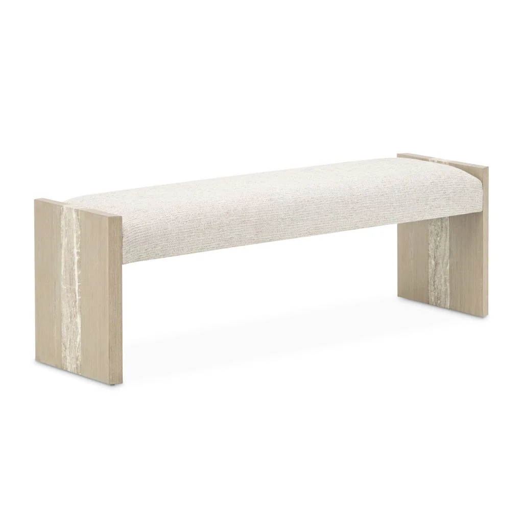 Michael Amini Lotus Bay Bench - Sand - Image 2